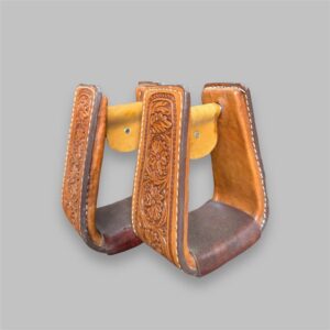 ESTRIBO EM COURO LARGO BORDADO PHEB005